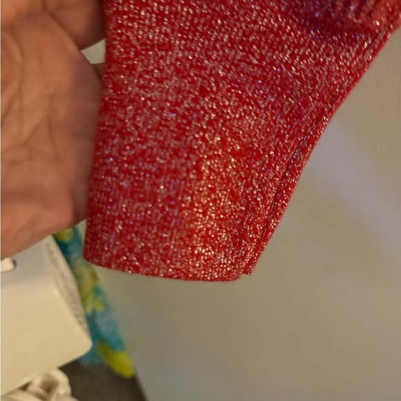 6. INC International Concepts Red Textured Sweater - Picture 4 of 5